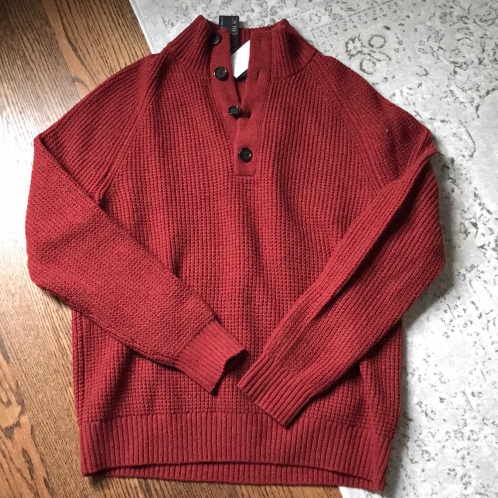 NWT Men's Banana Republic Italian wool sweater red